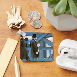 Le Pont de l'Europe by Gustave Caillebotte Key Ring