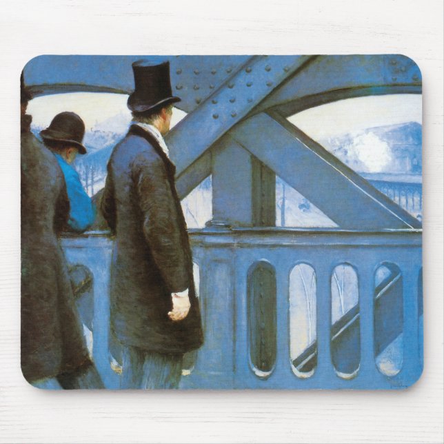 Le Pont de l'Europe by Gustave Caillebotte Mouse Mat (Front)