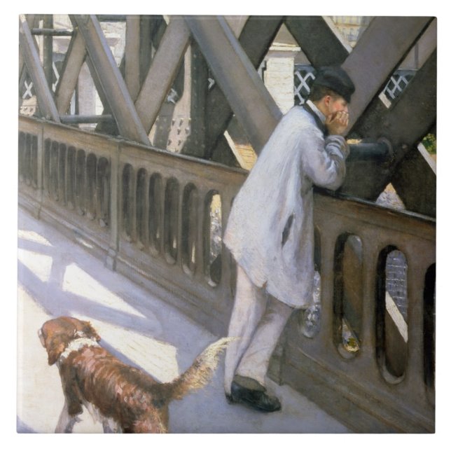 Le Pont de L'Europe: detail of a resting man and a Tile (Front)