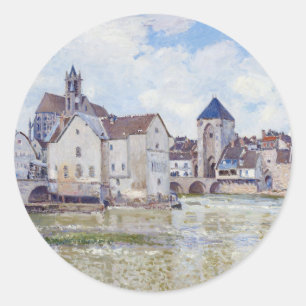 Le Pont de Moret, Alfred Sisley  Classic Round Sticker