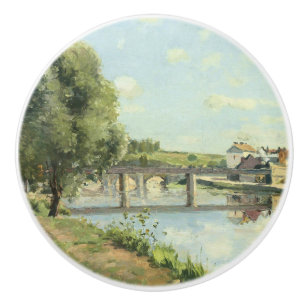 Le Pont Du Chemin De Fer Camille Pissarro Ceramic Knob