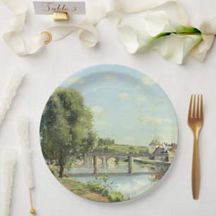 Le Pont Du Chemin De Fer Camille Pissarro   Paper Plate