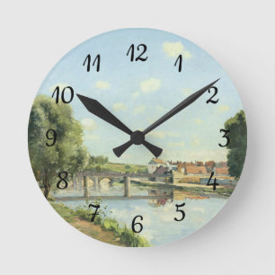 Le Pont Du Chemin De Fer Camille Pissarro   Round Clock