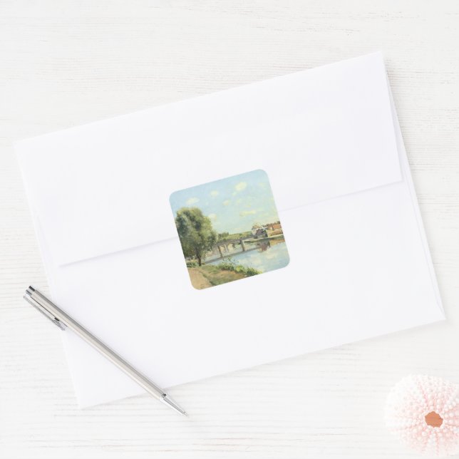 Le Pont Du Chemin De Fer Camille Pissarro   Square Sticker (Envelope)