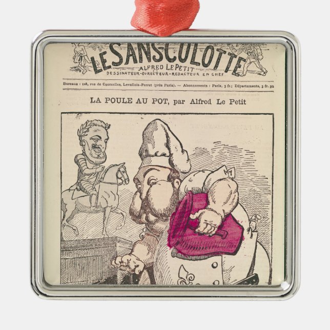 Le Poule au Pot' Metal Tree Decoration (Front)