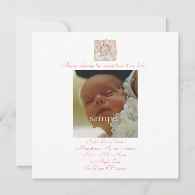 le Printemps birth announcement (Back)