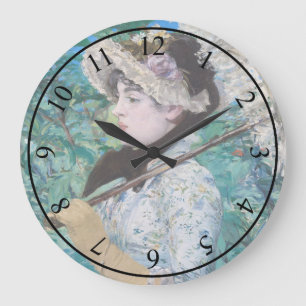 Le Printemps Manet Impressionist Art Painting Large Clock
