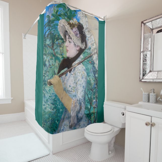Le Printemps Manet Impressionist Art Painting Shower Curtain (In Situ)