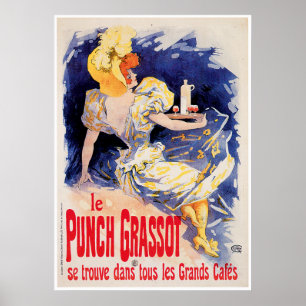 Le Punch Grassot Vintage Wine Drink Ad Art Poster