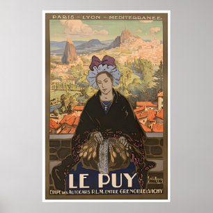 Le Puy Art France Travel Poster French Vintage