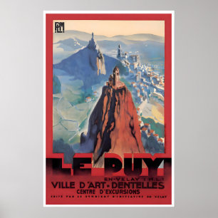 Le Puy Poster France Travel Art French Vintage