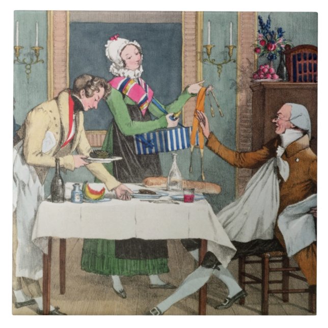 Le Restaurant, pub. by Rodwell and Martin, 1820 (c Tile (Front)