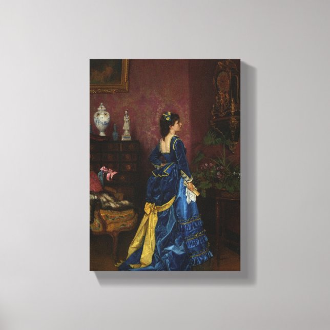 Le Robe Bleu by August Toulmouche Canvas Print (Front)