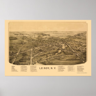 Le Roy, NY Panoramic Map - 1892 Poster