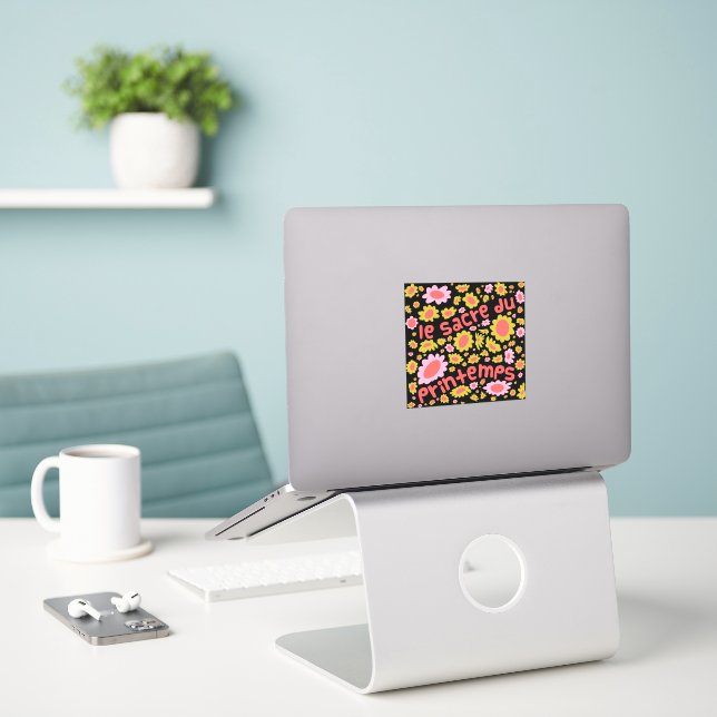 Le sacre du printemps Rite of Spring Floral black  (Laptop On Desk)