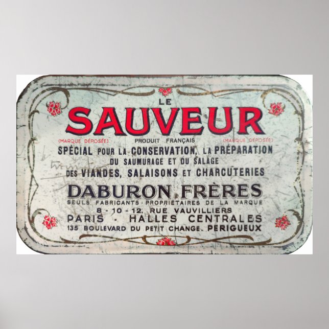 Le Sauveur, vintage French meat preserver.  Poster (Front)