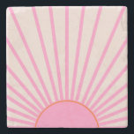 Le Soleil 01 Sun Pink Sunshine Stone Coaster<br><div class="desc">Sun Print – Pink – Sunshine,  Modern Abstract Geometric Sunrise – Le Soleil.</div>