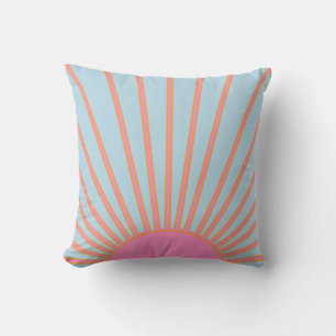 Le Soleil 02 Retro Sun Pink And Blue Sunshine Cushion
