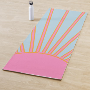 Le Soleil 02 Retro Sun Pink And Blue Sunshine Yoga Mat