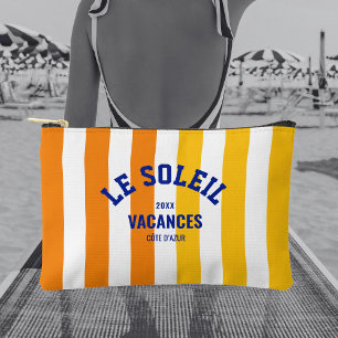 Le Soleil Vacances Côte d'Azur Cabana Stripe Accessory Pouch