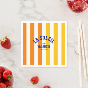 Le Soleil Vacances Côte d'Azur Cabana Stripe Napkin