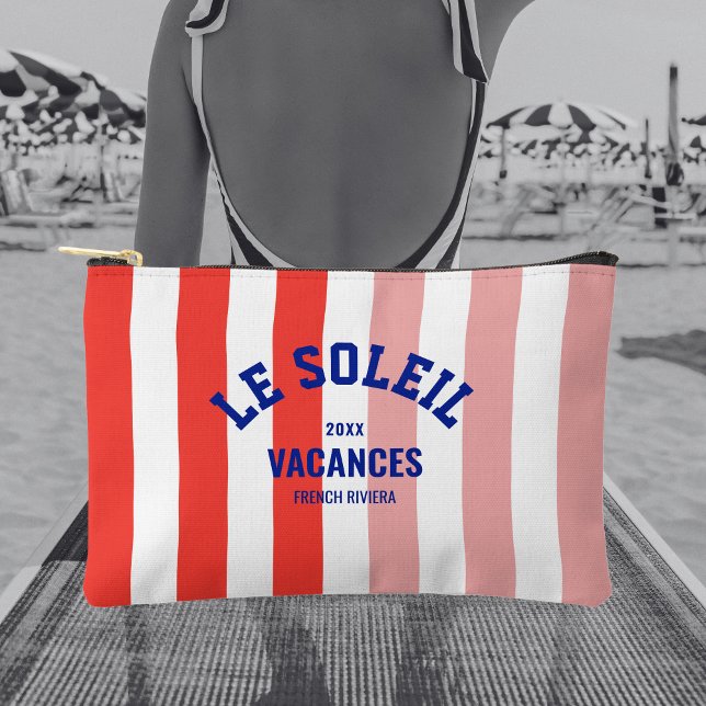 Le Soleil Vacances French Riviera Cabana Stripe Accessory Pouch (Creator Uploaded)