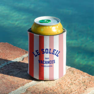 Le Soleil Vacances French Riviera Cabana Stripe Can Cooler