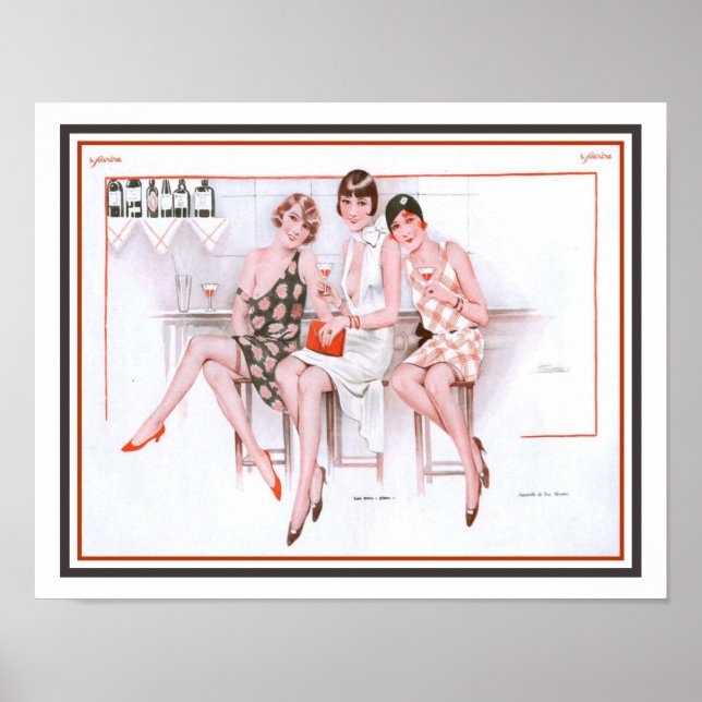 Le Sourire 1920's French Flappers Poster (Front)