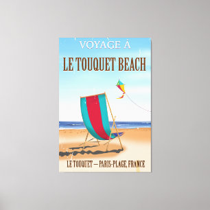 Le Touquet Beach Vintage french travel poster Canvas Print