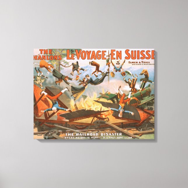 Le voyage en Suisse - The Railroad Disaster Canvas Print (Front)