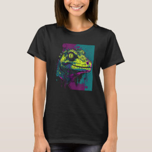 Leachie Gecko Lizard Cool Neo Punk Green Distresse T-Shirt