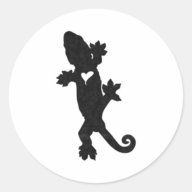 Leachie New Caledonian Gecko Artsy Distressed  Classic Round Sticker (Front)