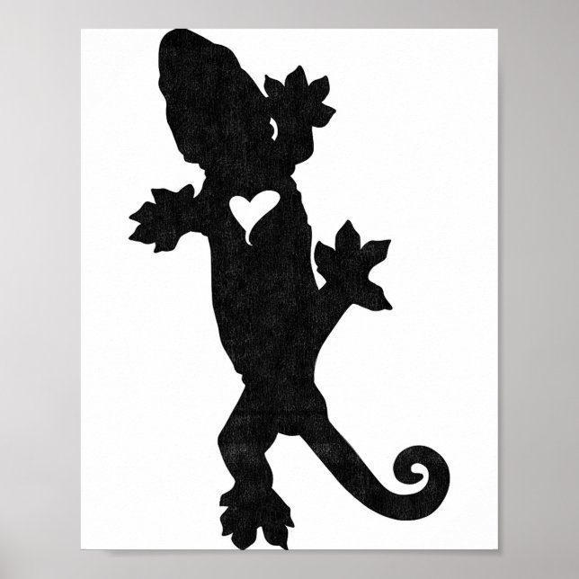 Leachie New Caledonian Gecko Artsy Distressed  Poster (Front)