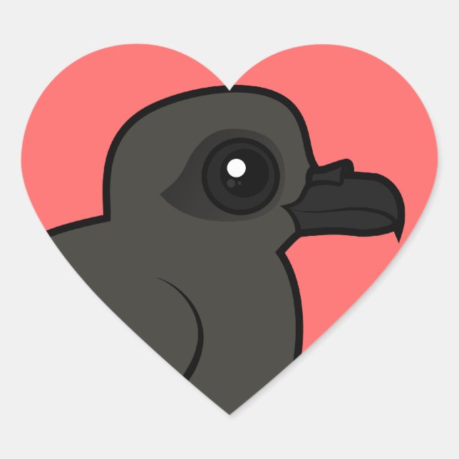 Leach's Storm Petrel (swim) Heart Sticker (Front)