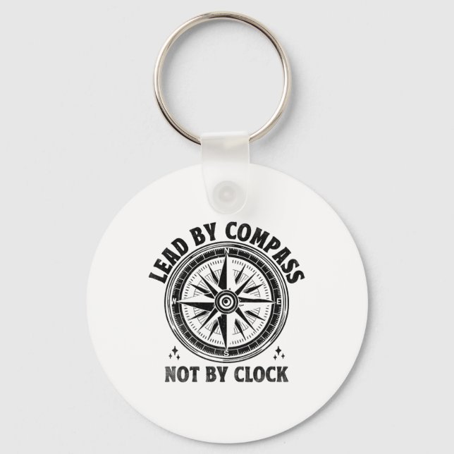 Lead By Comp Not By Clock Camping Scouting Scout  Key Ring (Front)