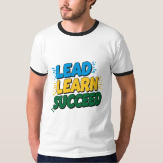 "LEAD LEARN SUCCESS Slogan T-Shirt for Men" "Inspi