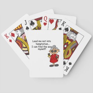 Lead Me Not Into Temptation Humour Playing Cards