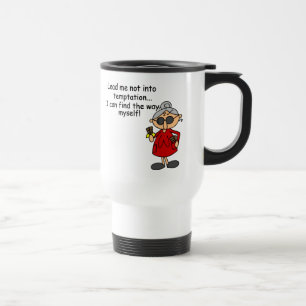 Lead Me Not Into Temptation Humour Travel Mug