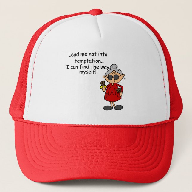 Lead Me Not Into Temptation Humour Trucker Hat (Front)