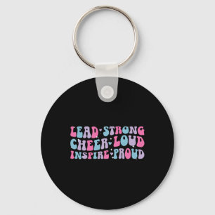 Lead Strong Cheer Loud Cheer Captain Cheerleading Key Ring