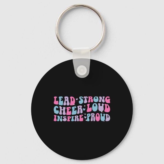 Lead Strong Cheer Loud Cheer Captain Cheerleading  Key Ring (Front)