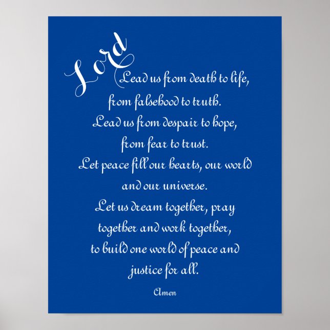 Lead Us - World Peace Prayer Poster (Front)