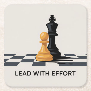 Lead With Effort Square Paper Coaster