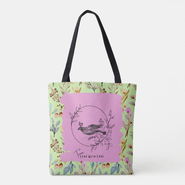 Lead With Love Medium Shopping Tote Bag (Back)