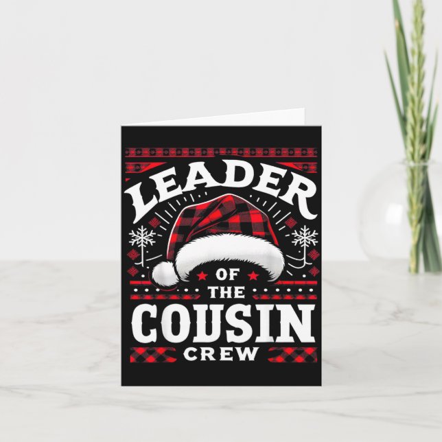 Leader Of The Cousin Crew Christmas Family Matchin Card (Front)
