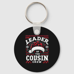 Leader Of The Cousin Crew Christmas Family Matchin Key Ring