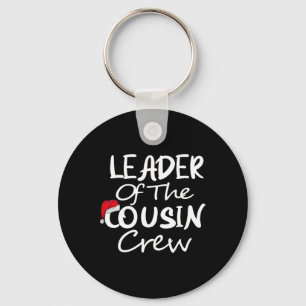 Leader Of The Cousin Crew Christmas Hat Xmas Famil Key Ring