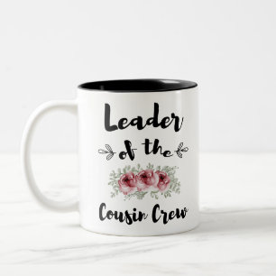 Leader Of The Cousin Crew Funny Cousin Shirt Two-Tone Coffee Mug