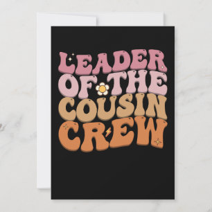 Leader Of The Cousin Crew Groovy Retro Invitation