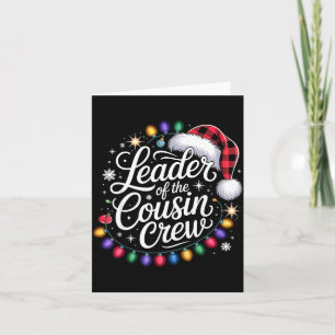 Leader Of The Cousin Crew Xmas Lights Red Plaid Sa Card